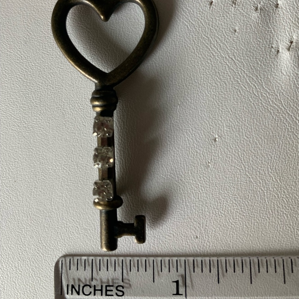 Necklace skeleton key heart pink ribbon choker - Picture 6 of 6
